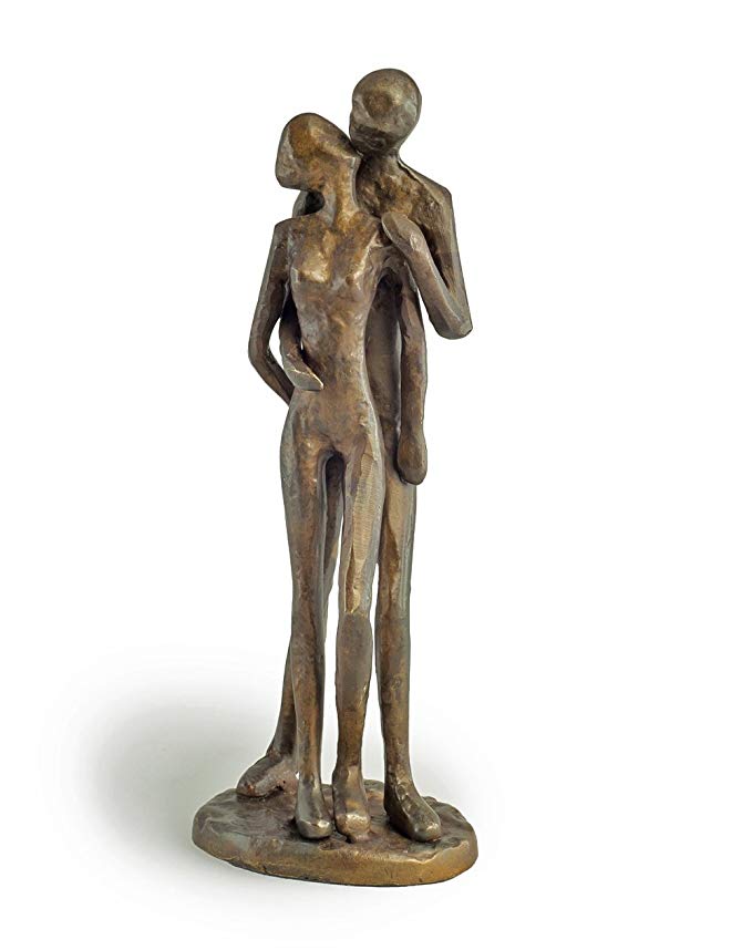 Danya B. ZD11075 Contemporary Sand-Casted Bronze Anniversary/Wedding / Engagement/Romance Sculpture – Couple Kissing