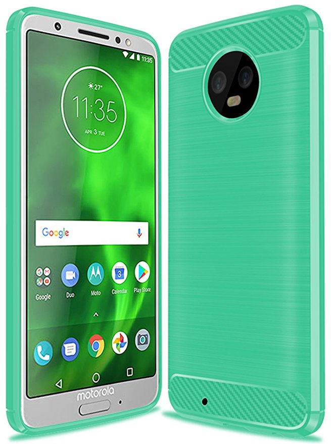 Moto G6 Case, Moto G (6th Generation) Case, Suensan TPU Shock Absorption Technology Raised Bezels Protective Case Cover for Motorola Moto G6 5.7 Inch (Mint Green)