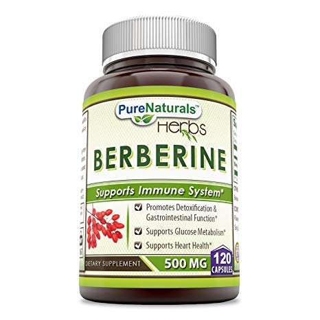 Pure Naturals Berberine 500 mg, Capsules - Supports immune system - Supports glucose metabolism - Aid in healthy weight management (120 Capsules)