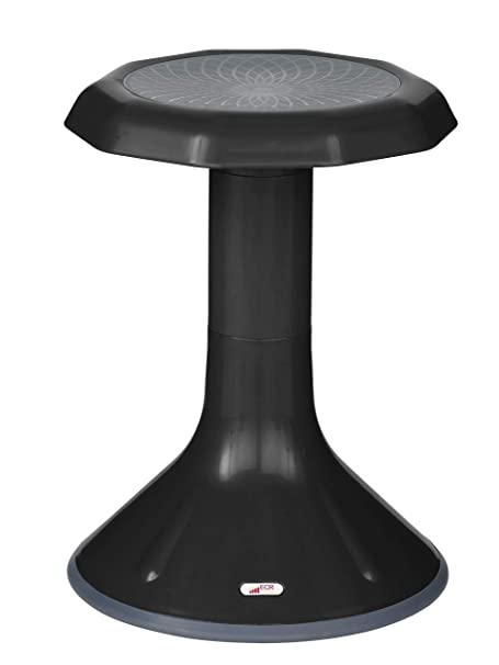 ECR4Kids ACE Active Core Engagement Wobble Stool for Kids, Flexible Classroom & Home Seating, Kids’ Chair, Flexible Seating, Wiggle Chairs, 360 Degree Movement, 18-inch Seat Height, Black