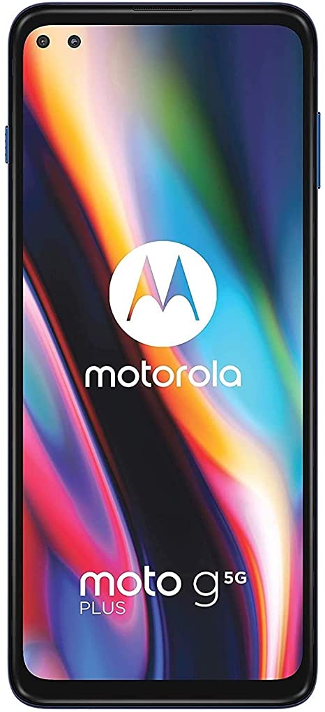 Moto G 5G Plus (64GB, 4GB) 6.7" FHD , Snapdragon 765, 5000mAh Battery, Dual SIM (Euro 5G Only/Global 4G LTE) GSM Unlocked (T-Mobile, AT&T, Metro) International Model XT2075-3 (Surfing Blue)