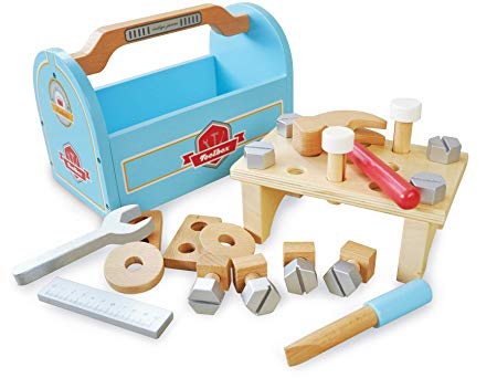 Indigo Jamm Little Carpenters Wooden Toolbox Toy - Complete With 4 Tools & 21 Pieces
