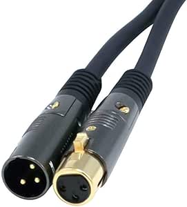 Monoprice Premier Series XLR Male to XLR Female - 50ft - Black - Gold Plated | 16AWG Copper Wire Conductors [Microphone & Interconnect]