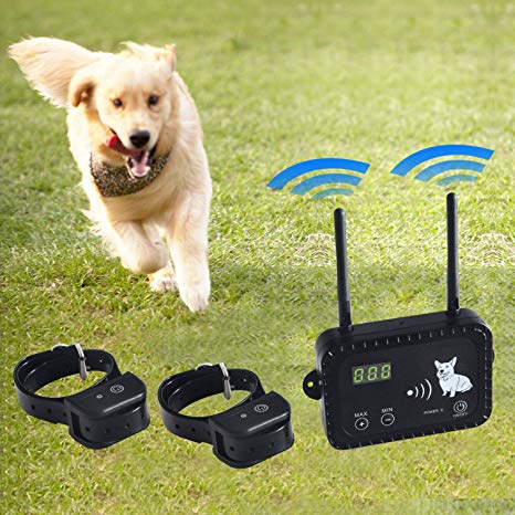 JUSTSTART Wireless Dog Fence Electric Pet Containment System, Safe and Effective Stable Signal Design, Large Coverage Area up to 58 Acres, 2 Dog Collar Receivers Rechargeable & Waterproof