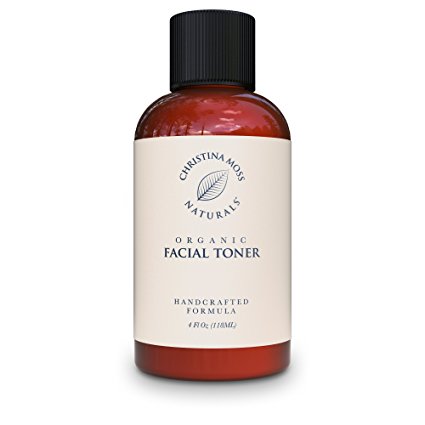 Facial Toner, Organic and 100% Natural Face Toner for All Skin Types. Clearing, Refines, Tightens Pores, Hydrates & Restores pH. No Harmful Chemicals or GMOs. Christina Moss Naturals (4oz Unscented).