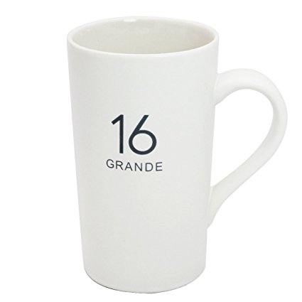 Momugs Number Pattern Simple Pure Large Milk Mug, Tall White Ceramic Coffee Cup, 16 oz