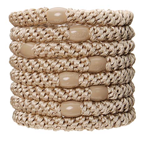 L. Erickson Grab & Go Ponytail Holders - Set of Eight - Beige