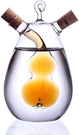 ZFRANC Olive Oil and Vinegar Dispenser 2 in 1 Kitchen Supplies Glass Jar with Removable Cork Vinegar Bottle Cruet for Cooking & Baking