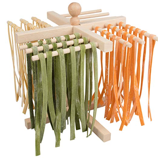 Pasta Drying Rack By Imperia - Made in Italy with Italian Beech Wood Construction - Holds 1lb of Pasta