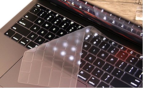 CaseBuy Ultra Thin TPU Clear Transparent Keyboard Protector Cover Skin for 2016 MacBook Pro 13" 15" Retina Display A1706 A1707 with TouchBar and Touch ID (2016 Oct. Release)