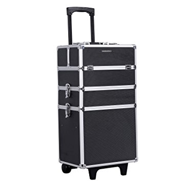 Songmics Trolley Cosmetic Case Extra large Alu 3 in 1 JHZ01B