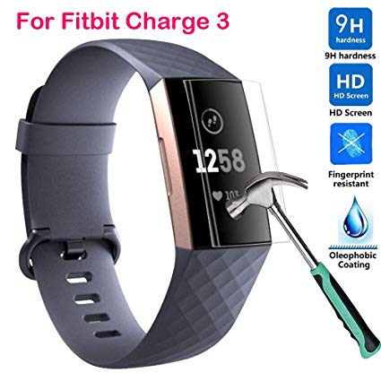 Smart Watch Fitbit Charge 3 Tempered Film USHOT HD Tempered Glass LCD Screen Protector Film for Fitbit Charge 3