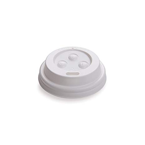 50-CT Disposable White Polystyrene Coffee Cup Lids: Fits Restaurantware 4-OZ Coffee Cups – Perfect for Cafes or Home Use – Environment Friendly Recyclable Plastic – Wholesale Takeout Coffee Cup Lids