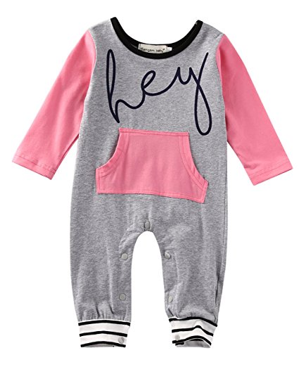 Baby Girls Funny Saying Rompers Toddler Footless Coveralls Jumpsuit Clothes