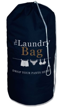 Laundry Bag Drop Your Pants Here - Premium Plus Quality With 2 Strong Shoulder Straps, Large Size 36x24", Better Than Commercial Grade, Ideal For College Dorm | Laundromat Basket | Home - Perfect Gift