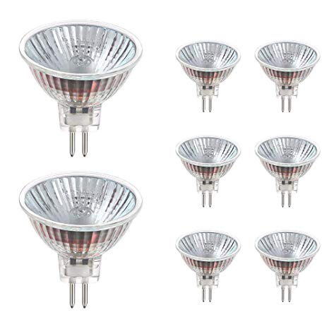 Vicloon MR16 Halogen Bulbs, 8 pcs MR16 GU5.3 Halogen Spot Light 12V 50W Dimmable Dicrhoic Reflector Lamp, Warm White