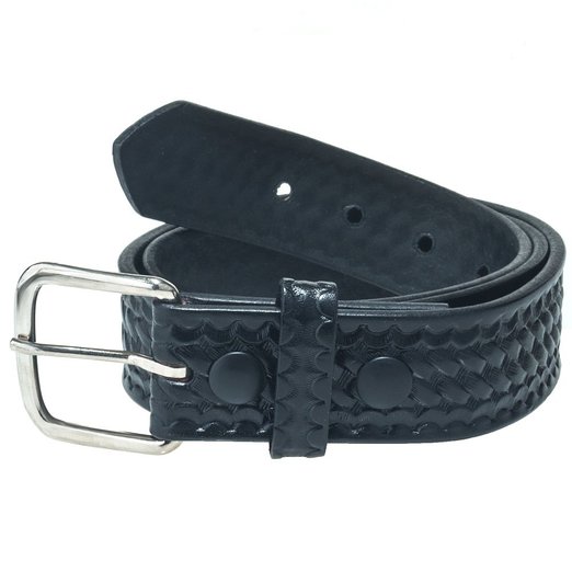 Working Person's 6606 Black Basketweave Leather Belt - Made In The USA