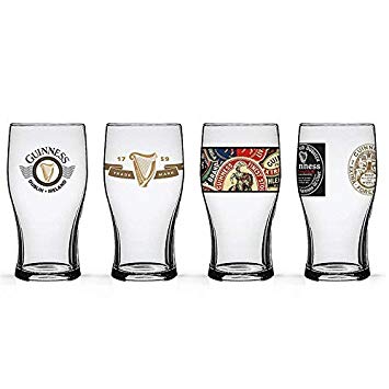 Guinness Beer Tulip Pub Pint Glasses (4 pc set)