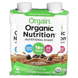 Orgain Nutrition Shake - Mocha - 11 oz - 4 ct