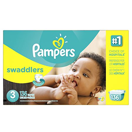 Pampers Swaddlers Disposable Diapers Size 3, 136 Count, ECONOMY