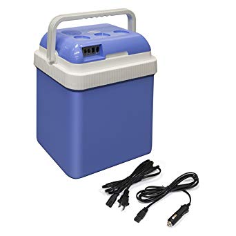 ALEKO CARFR24BL Portable Electric Cooler and Warmer Car Refrigerator Travel AC DC Power 24 Liter Capacity Light Blue