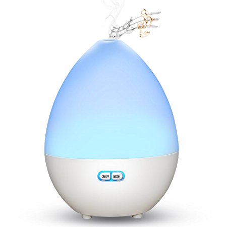 Lauco 450ML Cool Mist Ultrasonic Humidifier, Essential Oil Diffuser Bluetooth Speaker with LED Atmosphere Lamp Changing, Auto Shut-off Function and App Control for Home, Spa, Bedroom, Office