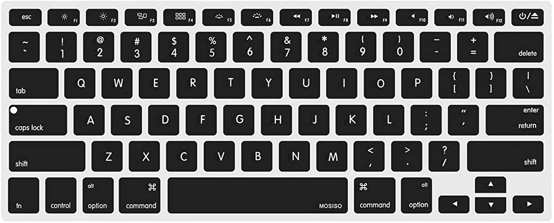 MOSISO Silicone Keyboard Cover Compatible with MacBook Pro 13/15 Inch (with/Without Retina Display, 2015 or Older Version),Older MacBook Air 13 Inch (A1466 / A1369, Release 2010-2017), Black