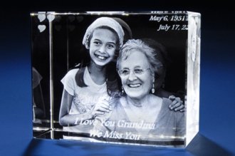 SolikoDeal Personalized 3D Photo Engraving on Crystal Capture Your Memories Forever (Train, Small)