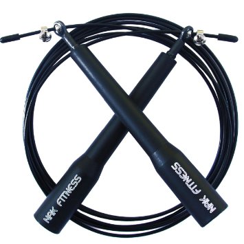 Speed Jump Rope with super-fast high-grade metal bearings, best for Boxing, Crossfit, MMA and endurance fitness training with this speed cable rope. Master Double Unders and Triple Unders with the long handles. Fully Adjustable length for jump ropes. 100% Money Back Guarantee.