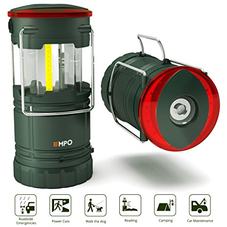 Premium LED Camping Lantern EMPO Portable Flashlight for Outdoor-Ultra Bright, Durable, Lightweight, Fully Collapsible-Magnetic Base, Torch, Beacon-Water Resistant-Hiking, Fishing, Car, Outages-Green