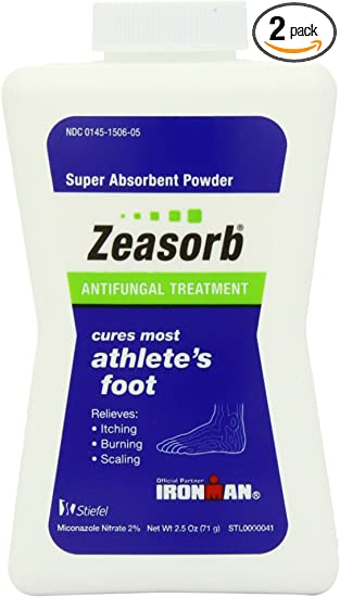 Zeasorb Super Absorbant Antifungal Powder, Foot Care, 2.5-Ounce Bottles (Pack of 2) [Package may vary]