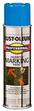 Rust-Oleum 2524838 Professional Inverted Marking Spray Paint, Caution Blue, 15-Ounce