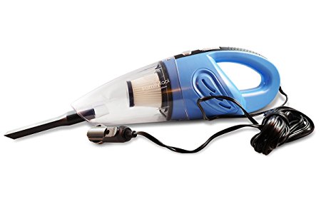 Premium Portable Car Vacuum Cleaner, Handheld 12 volt DC Bagless/Multiple Attachments. Strong suction, best for Auto and RV. Lightweight with Wet and Dry Vac Capability. Long Cord to Reach any Place