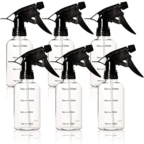 Youngever 6 Pack Empty Plastic Spray Bottles, Spray Bottles for Hair and Cleaning Solutions (8oz)