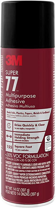 3M Super 77 Multipurpose Spray Adhesive, Low VOC, 14 oz.