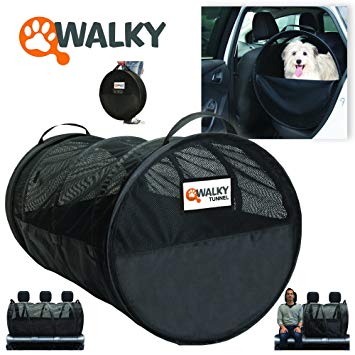 Walky Tunnel Pet Tube, Car Kennel Crate, Automotive Pet Containment Barrier Kennel, Soft Pet Crate, Large, 47" L x 24" Round, Universal Fit