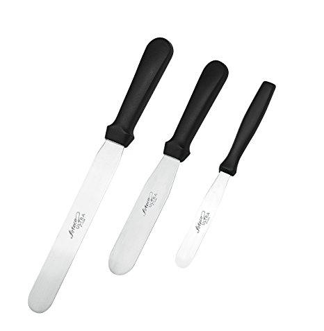 Ateco Ultra Straight Spatula 3 Piece Set; Top Sellers 1304 - 4.5 Inch, 1306 - 6 Inch, and 1308 - 8 Inch, Stainless Steel Blades