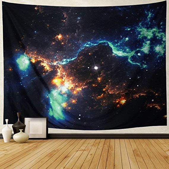 Leofanger Galaxy Tapestry Wall Hanging Landscape Planet Tapestry Space Tapestry Moon Tapestry Milky Way Tapestry Night Starry Sky Tapestry Universe Tapestry Trippy Tapestry Psychedelic Wall Art