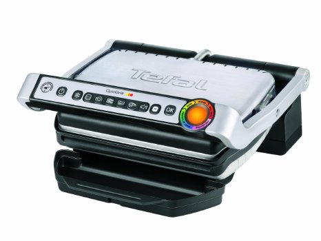 Tefal OptiGrill with Automatic Thickness and Temperature Measurement, 2000 W - Silver