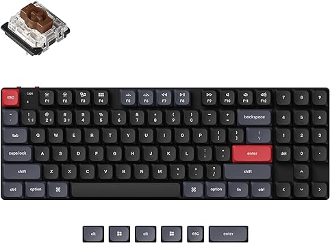 Keychron K13 Pro QMK/VIA Wireless Mechanical Keyboard TKL Layout with Numpad Custom Programmable Macro White Backlit Ultra-Slim with Low-Profile Gateron Brown Switch Compatible with Mac Windows Linux