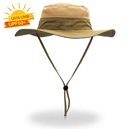 Cimkiz Sun Hats for Men and Women Fishing Hat UPF 50  Sun Protection Breathable Boonie Hat Wide Brim Bucket Hat for Fishing Beach Hiking Gardening Hunting Travelling Golf New Upgraded