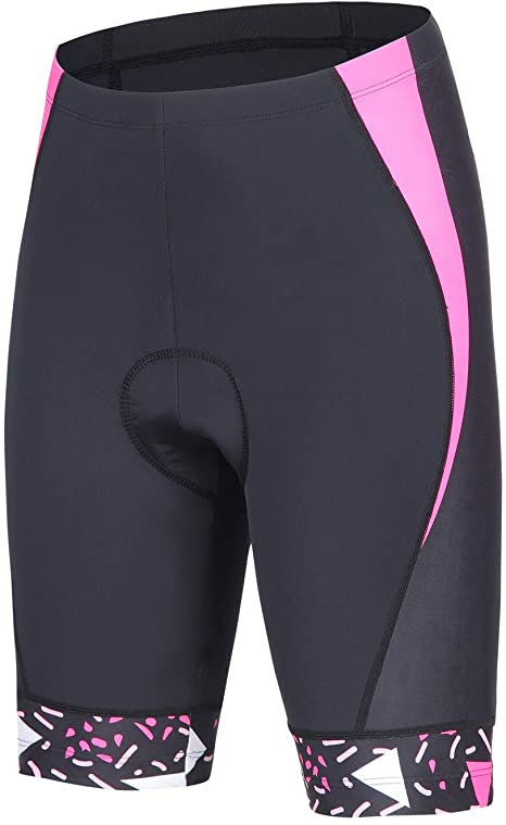Women Cycling Shorts 4D Gel,Bike Shorts Women with No-Slip Belt& Comfort Cycling Clothes