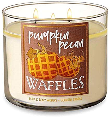 Bath and Body Works Pumpkin Pecan Waffles Candle - Large 14.5 Ounce 3-wick Limited Edition Fall Pumpkin Cafe