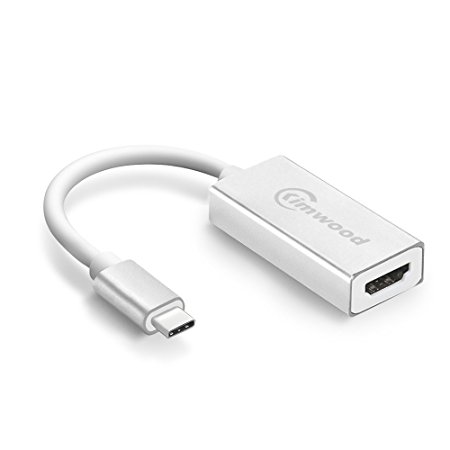 USB C to HDMI Adapter, Kimwood USB 3.1 Type C to HDMI Adapter 4K (Thunderbolt 3 Compatible) for Galaxy S8/S8 Plus/Note 8, MacBook, Macbook Pro, iMac, Chromebook Pixel, Dell XPS 15 and More