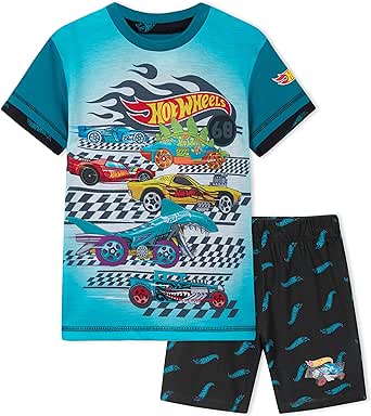 Hot Wheels Boys Pyjamas for Kids 2 Piece Summer Nightwear Short Wear Official Gifts for Boys