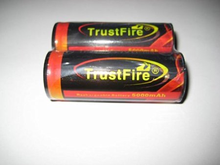 2 Pcs Trustfire 26650 3.7v 5000mah Lithium Li-ion Rechargeable Battery
