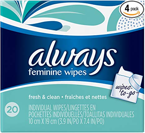 Always Wipes-to-Go, 20 Count - Pack of 4 (80 Total Count)