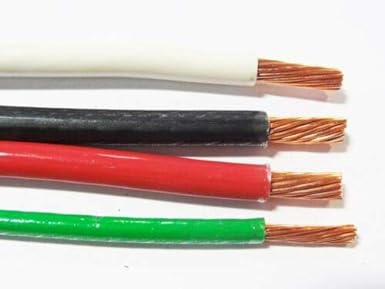 JumpingLight 75 EA THHN THWN 6 AWG Gauge Black White RED Copper Wire   75 10 AWG Green Cables Electronic Stranded Wire Cable Electrics DIY