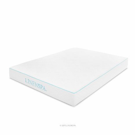 LINENSPA 8 Inch Gel Memory Foam Mattress - Dual-Layered - CertiPUR-US Certified - Medium Firm - 25 Year Warranty - Twin Size