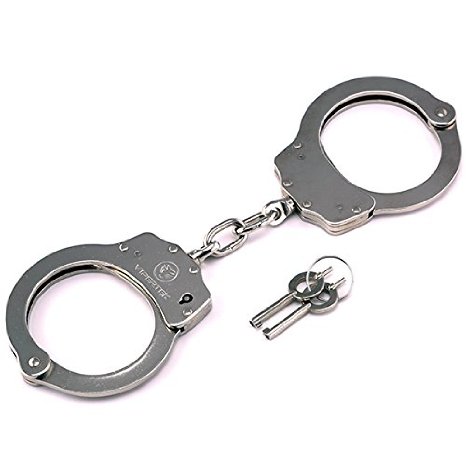 VIPERTEK Double Lock Steel Police Edition Professional Grade Handcuffs Silver